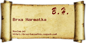 Brxa Harmatka névjegykártya